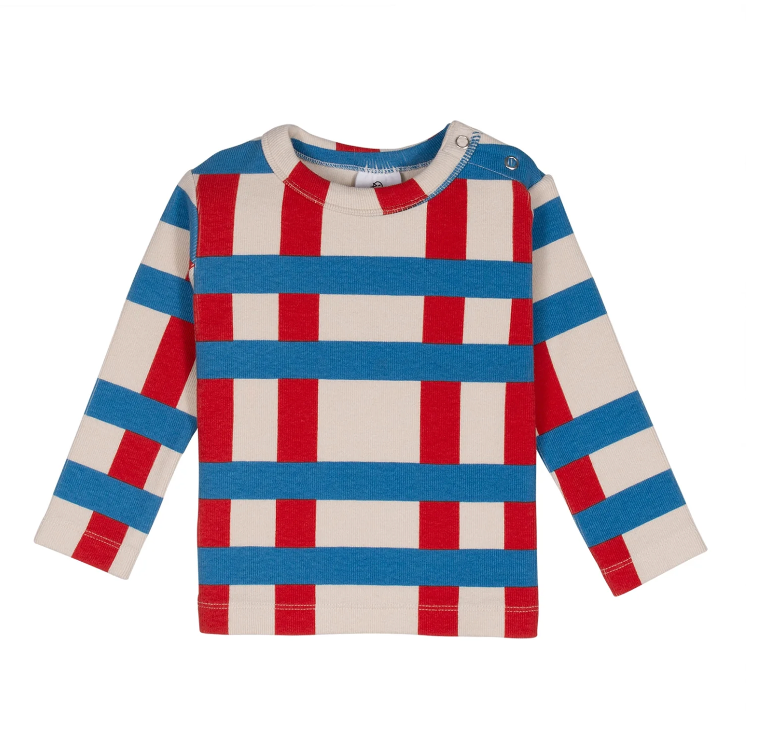 WYNKEN - Mini Big Check Fitted Tee - Pillar Red/Turquoise Regular price