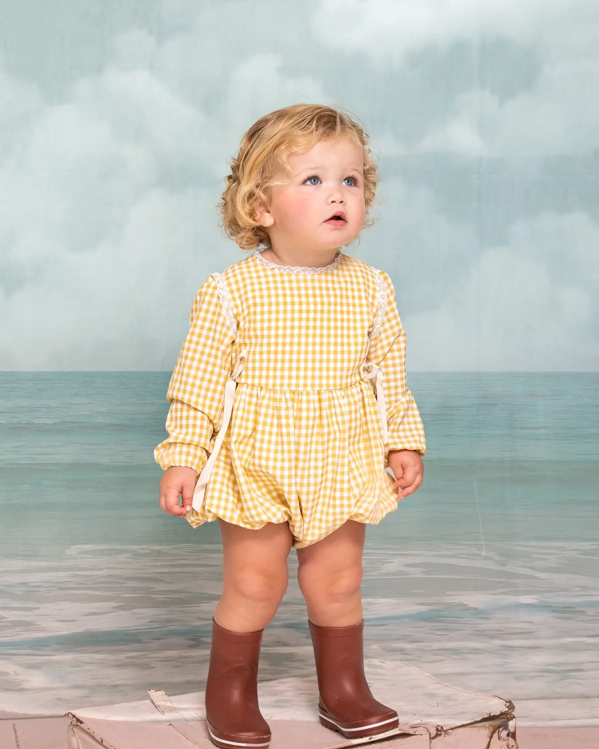 Cosmosophie - Cometa Romper Gingham Yellow
