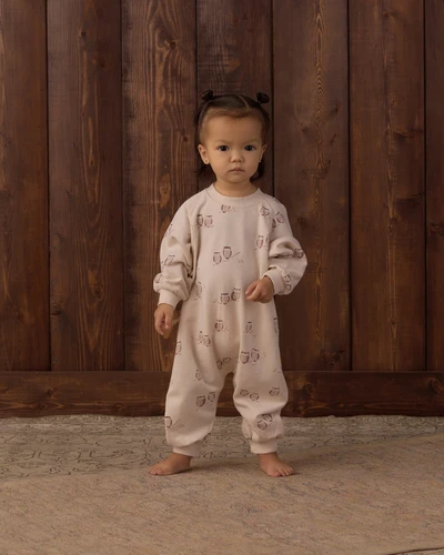 Rylee＋Cru ロンパース 2-3y Rylee + Cru - Raglan Jumpsuit Owls | Blueberry kids