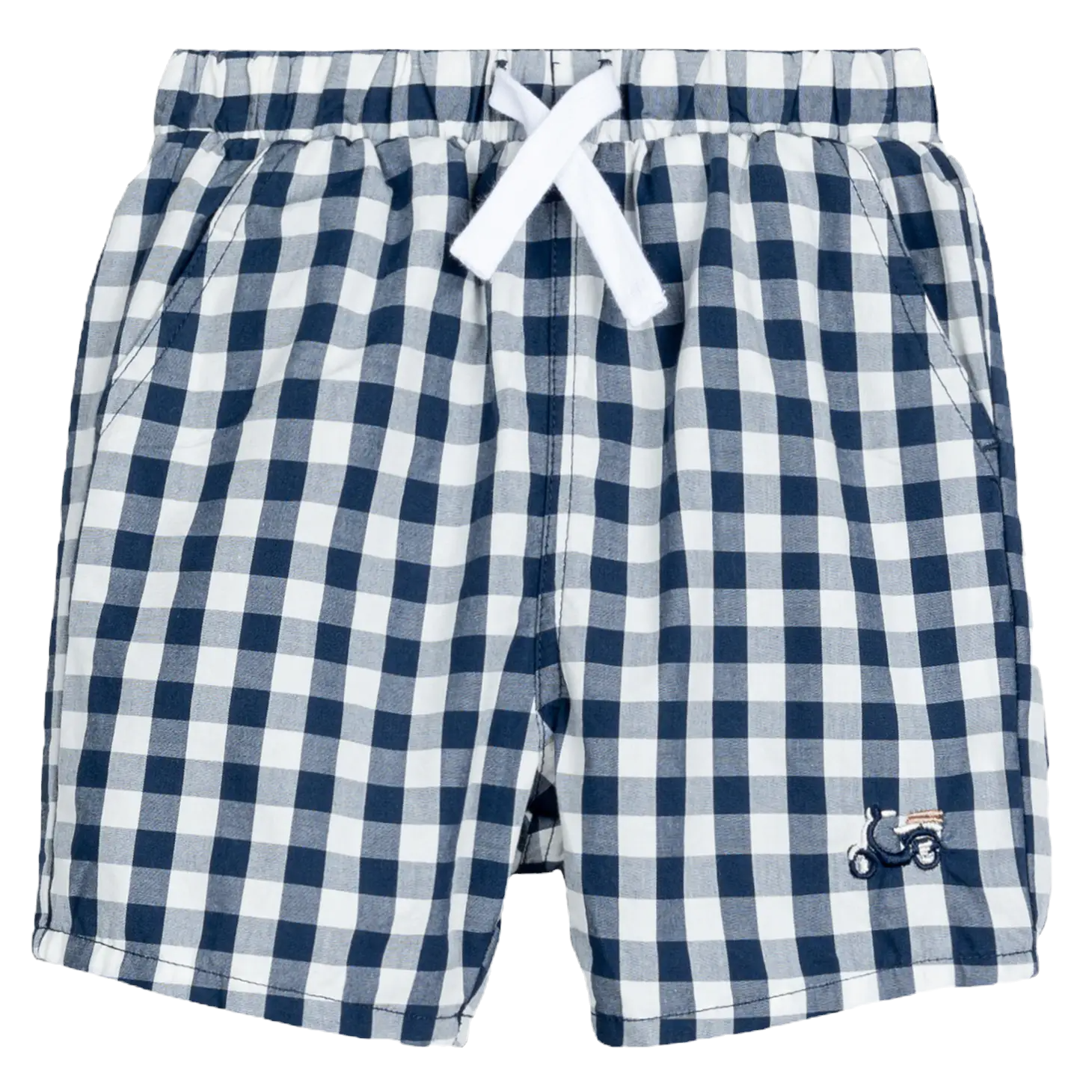 Miles The Label - Navy Gingham Poplin Baby Shorts