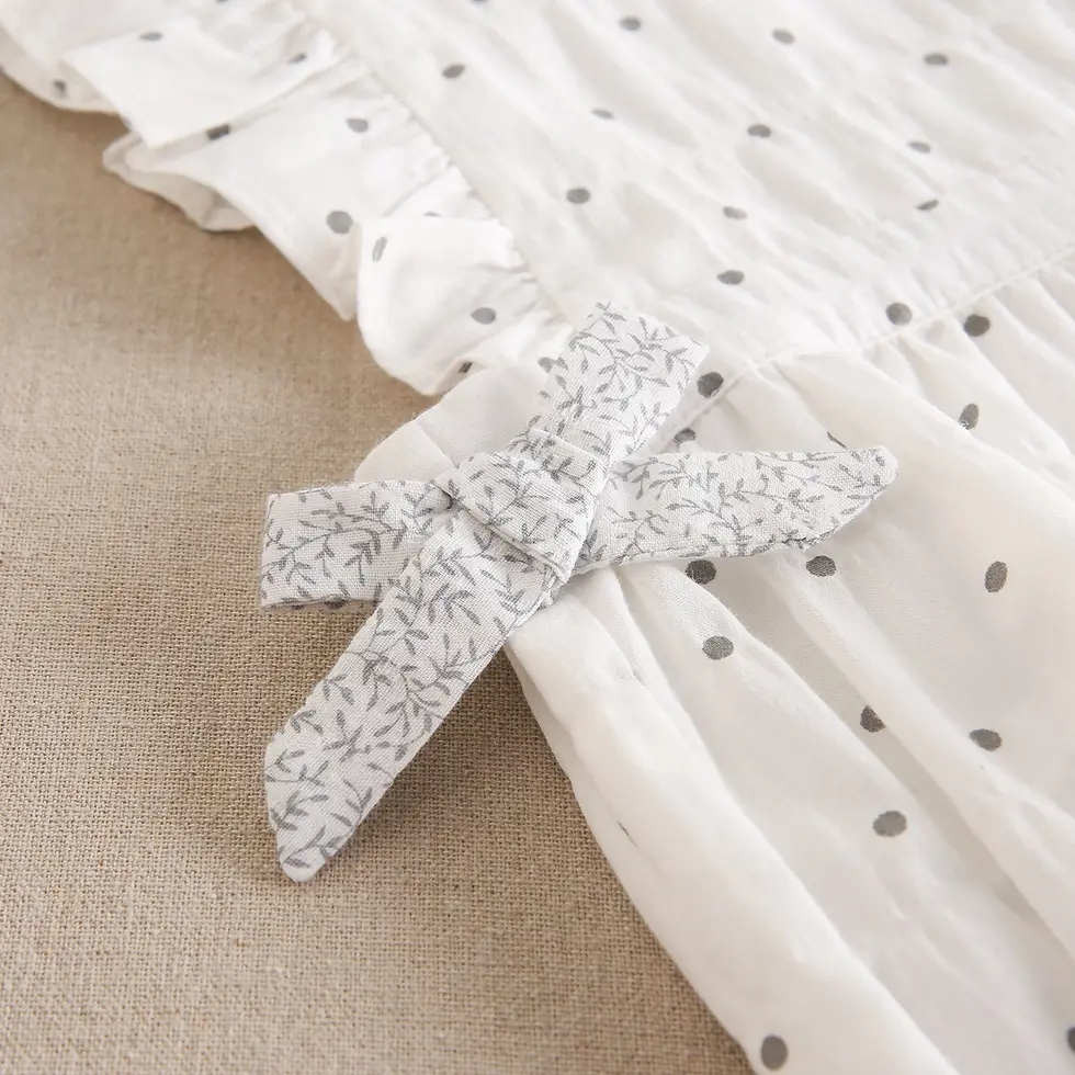 Miniatura: Dadati - Baby Girl's Frog Printed with Gray Polka Dots