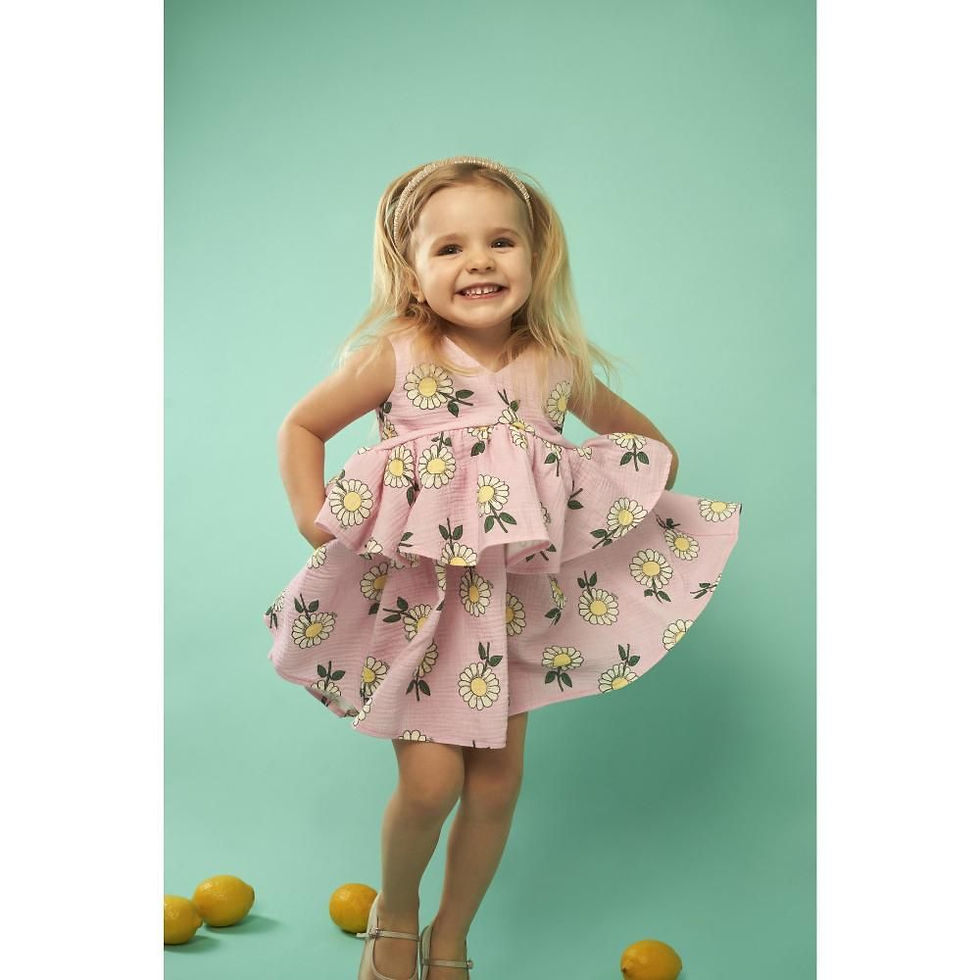 Thumbnail: Kid Story - Muslin dress with a colorful pattern