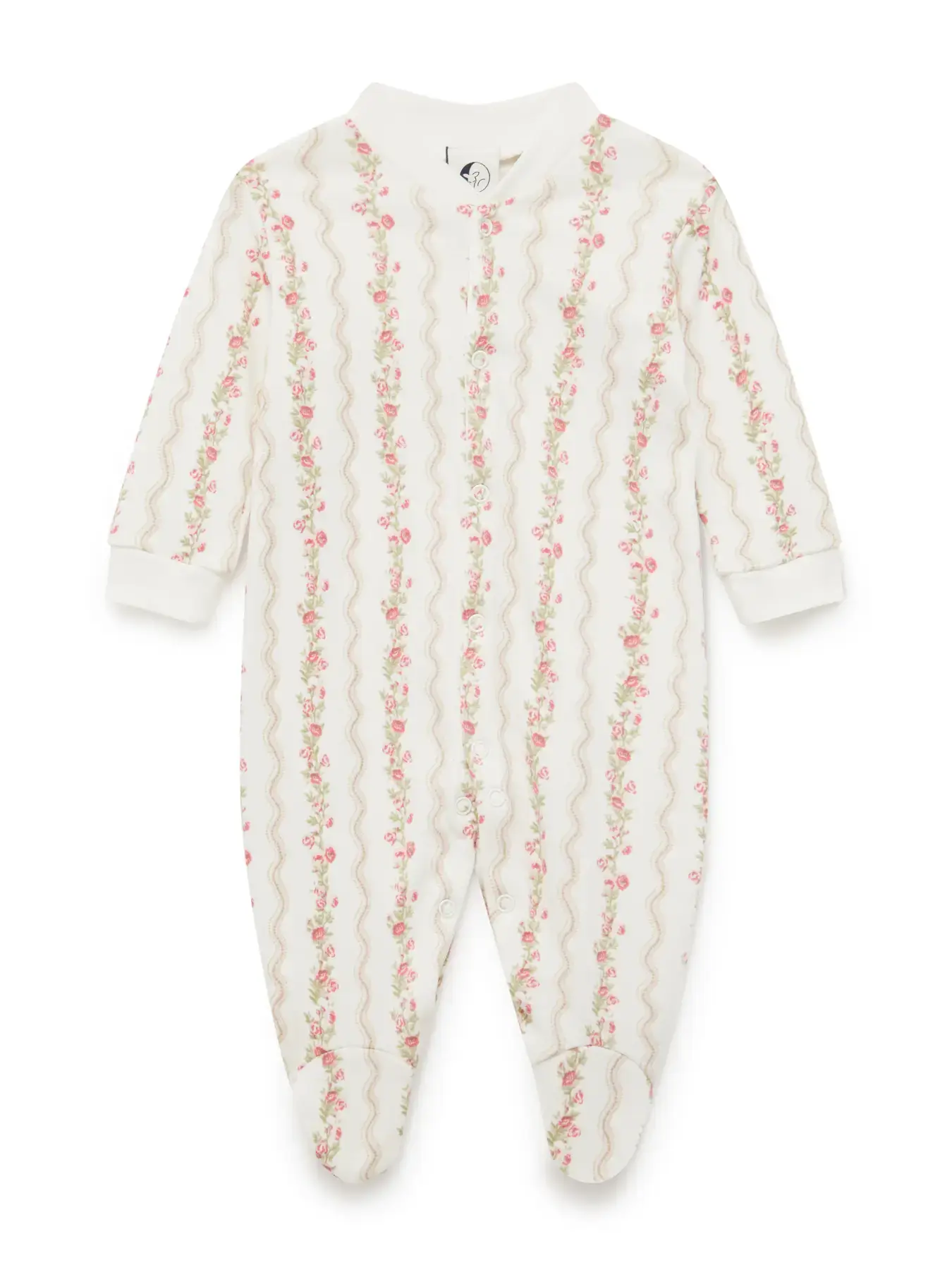 Sleepy Doe - Baby Sleepsuit | Floral Stripe