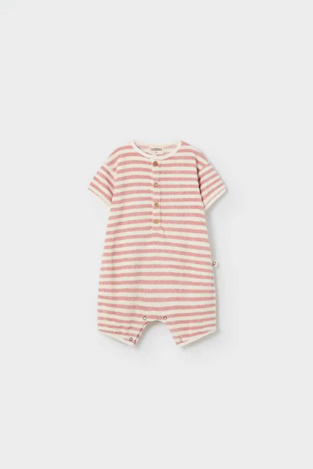 My little Cozmo - ORGANIC STRIPED TOWELING BABY JUMPSUIT