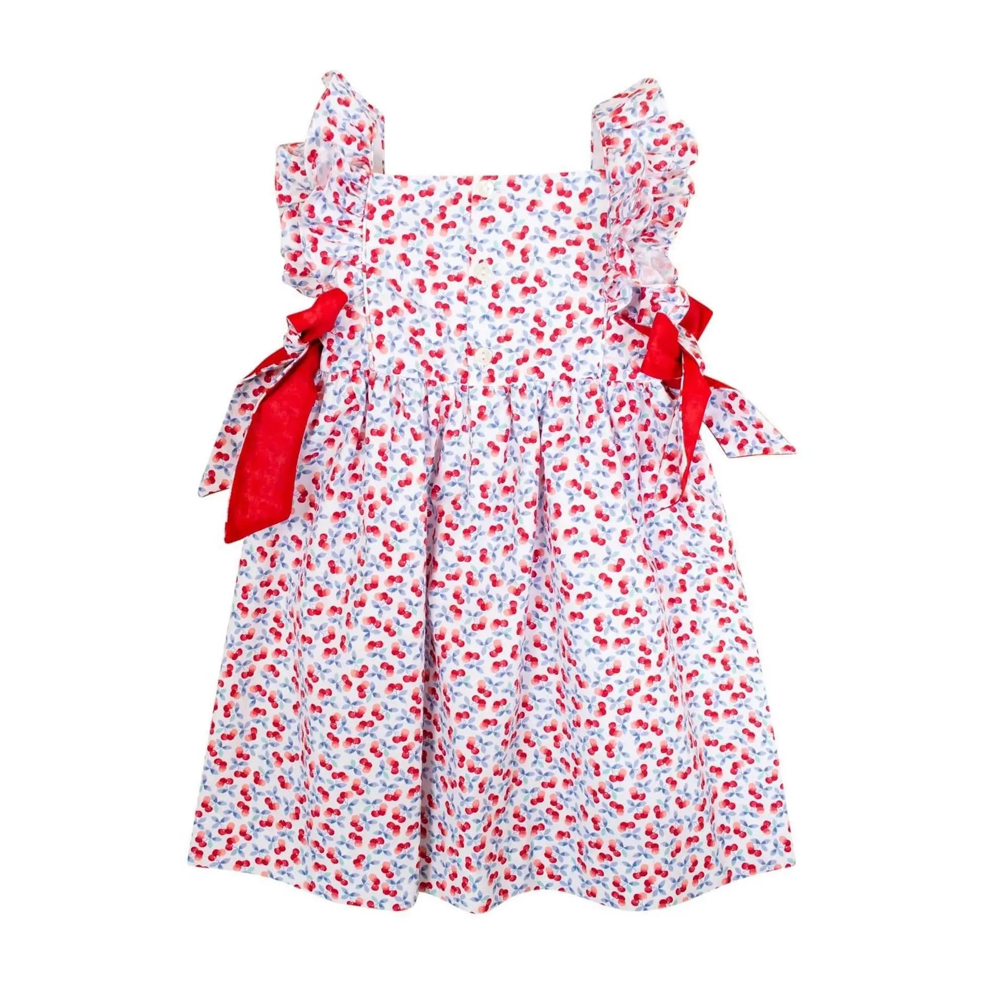 KIDIWI - Kalanchoé, Dress with Ruffled Sleeves, Contrasting Bows