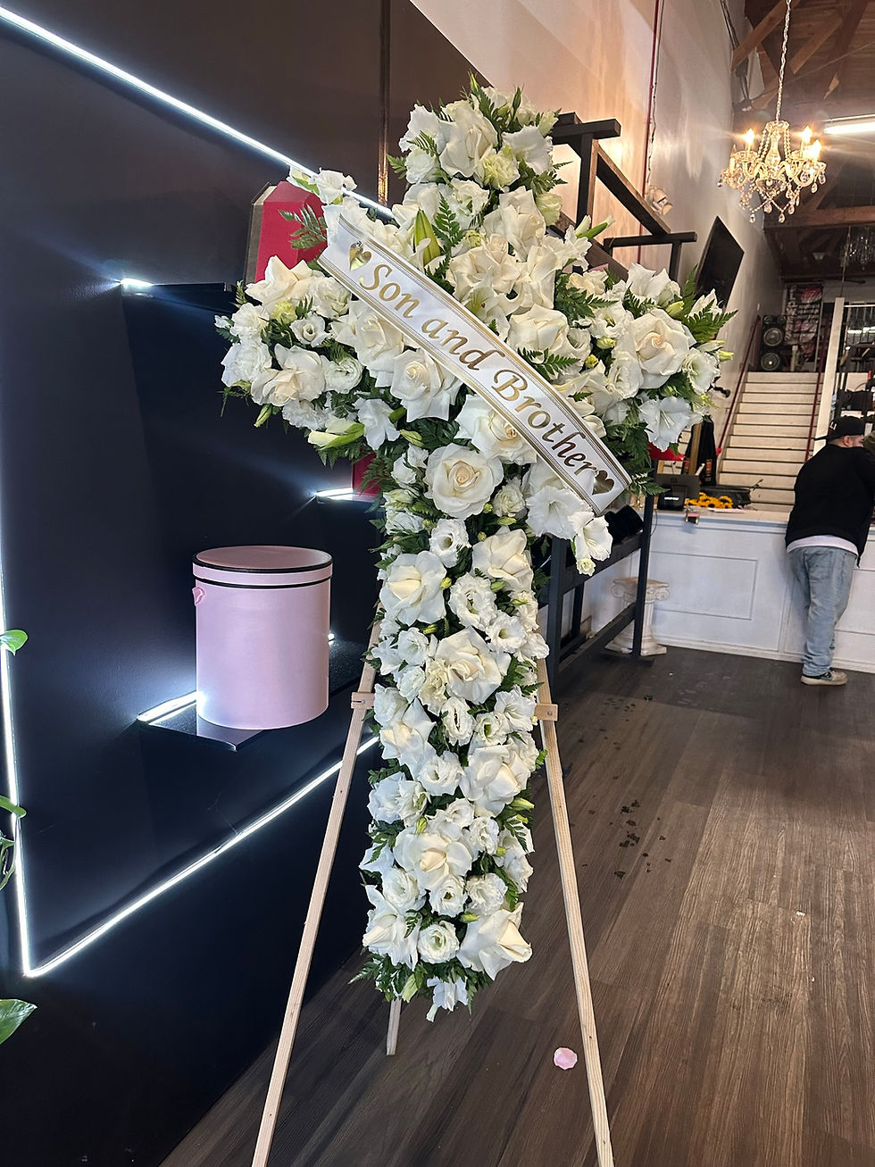 Thumbnail: LARGE- WHITE FUNERAL CROSS