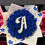 Thumbnail: 50 BLUE GLITTER ROSE BOUQUET WITH INITIAL "A"