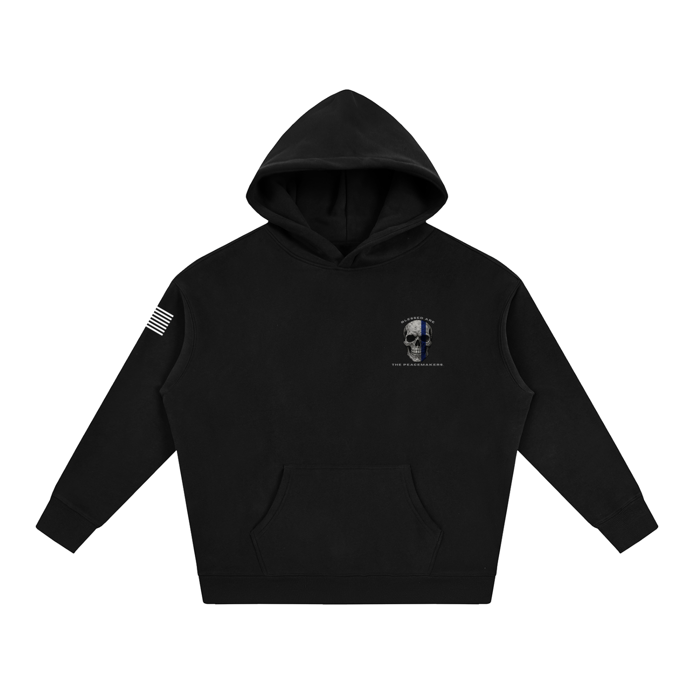 Police Skull Oversize Fleeced Hoodie