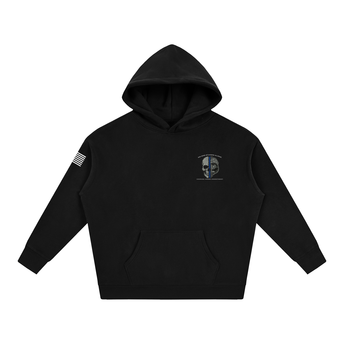 Badge & Skull Police Oversize Fleeced Hoodie