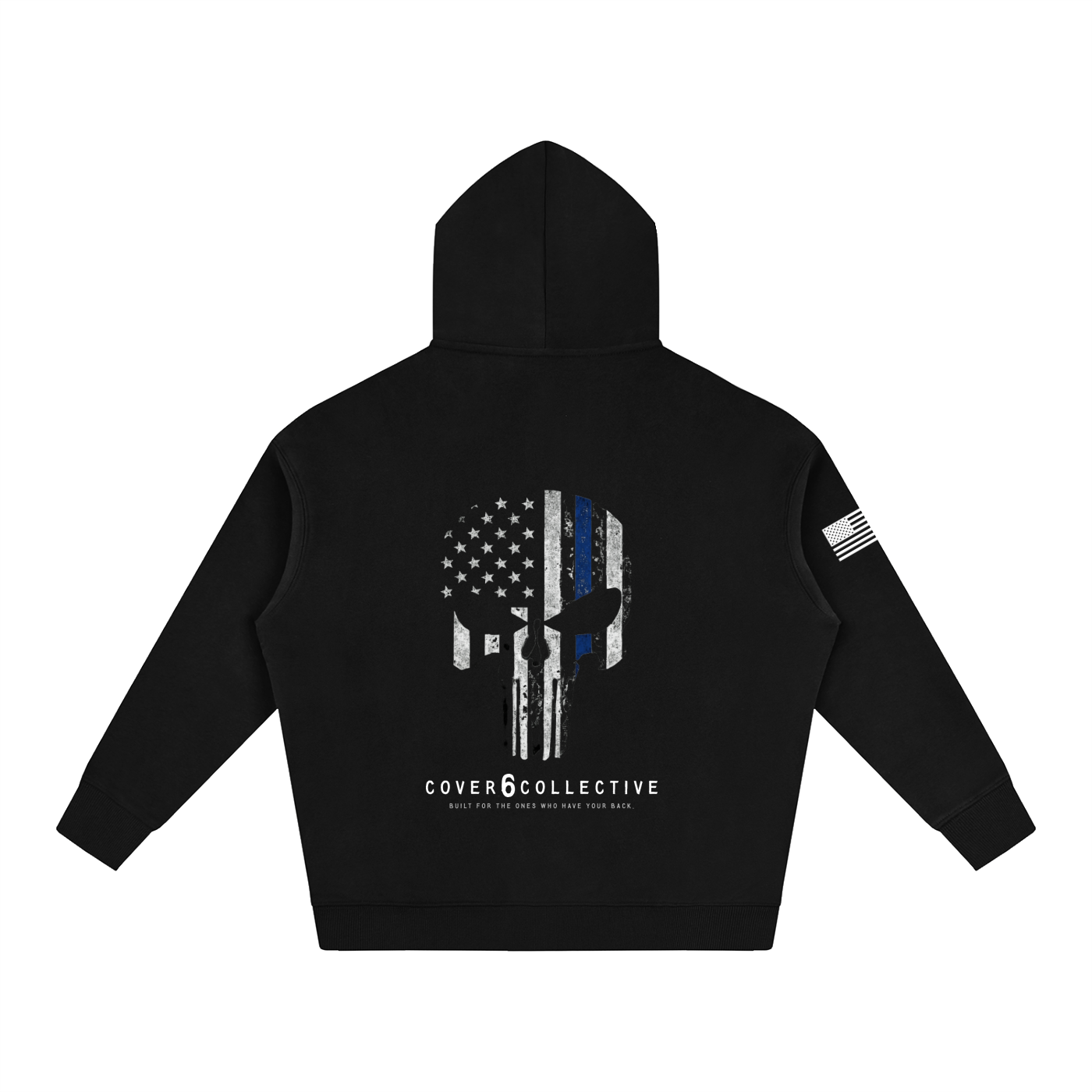 Police Skull (back) Oversize Fleeced Hoodie
