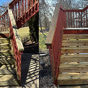 Wood Cleaning in Rockford IL, completely soft washed deck and rejuvinated the surface.