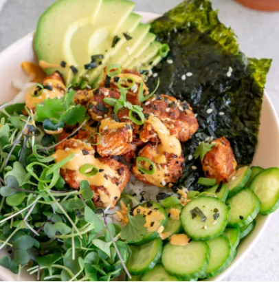 Salmon and Avocado Rice Bowls