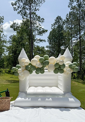 White Bouncy Castle For Hire Northern Ireland Near Me, personalised balloon arch