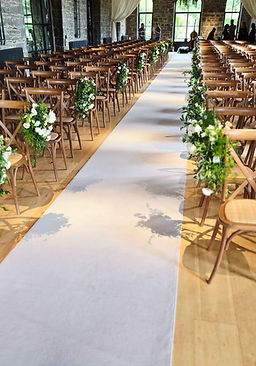 Luxury White Wedding Aisle Carpet Runner available for hire Northern Ireland