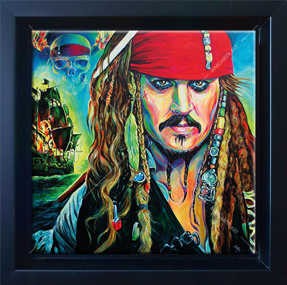 Pop Art Portrait des berühmten Piraten Captain Sparrow