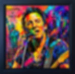 Bruce Springsteen Pop-Art-Porträt im schwarzen Rahmen von Margarita Kriebitzsch