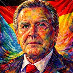 Gerhard Schröder Pop Art Portrait