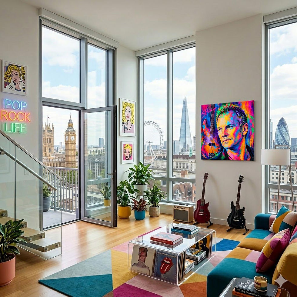 Miniaturbild: Sting Pop-Art-Leinwandbild im modernen Interieur von Margarita Kriebitzsch