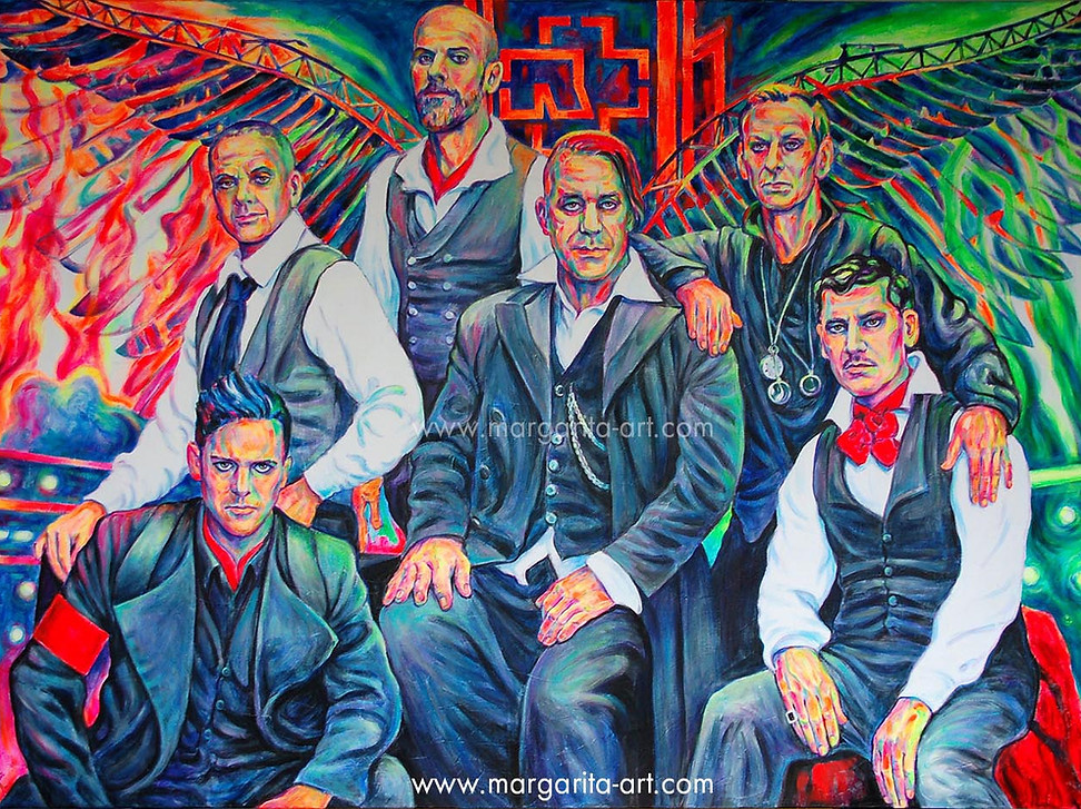 Rammstein Pop Art Portrait 140x100 Original Gemälde