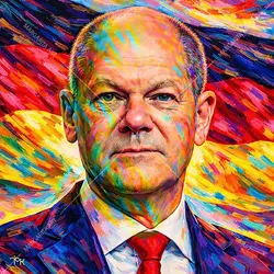 Olaf Scholz Pop Art Portrait