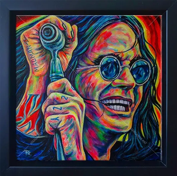 Pop Art Portrait des berühmten Heavy Metal Musikers als Kunstdruck auf Leinwand