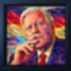 Helmut Schmidt Bundeskanzler Pop Art Porträt im schwarzen Rahmen. Künstlerin Margarita Kriebitzsch.