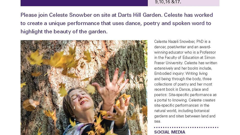 DART HILLS PARK: ARTIST IN RESIDENCE: SEPT 9, 10, 16, 17