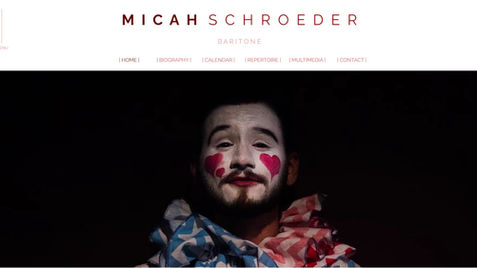 Website for Micah Schroeder, designed by Schroeder Digital Development