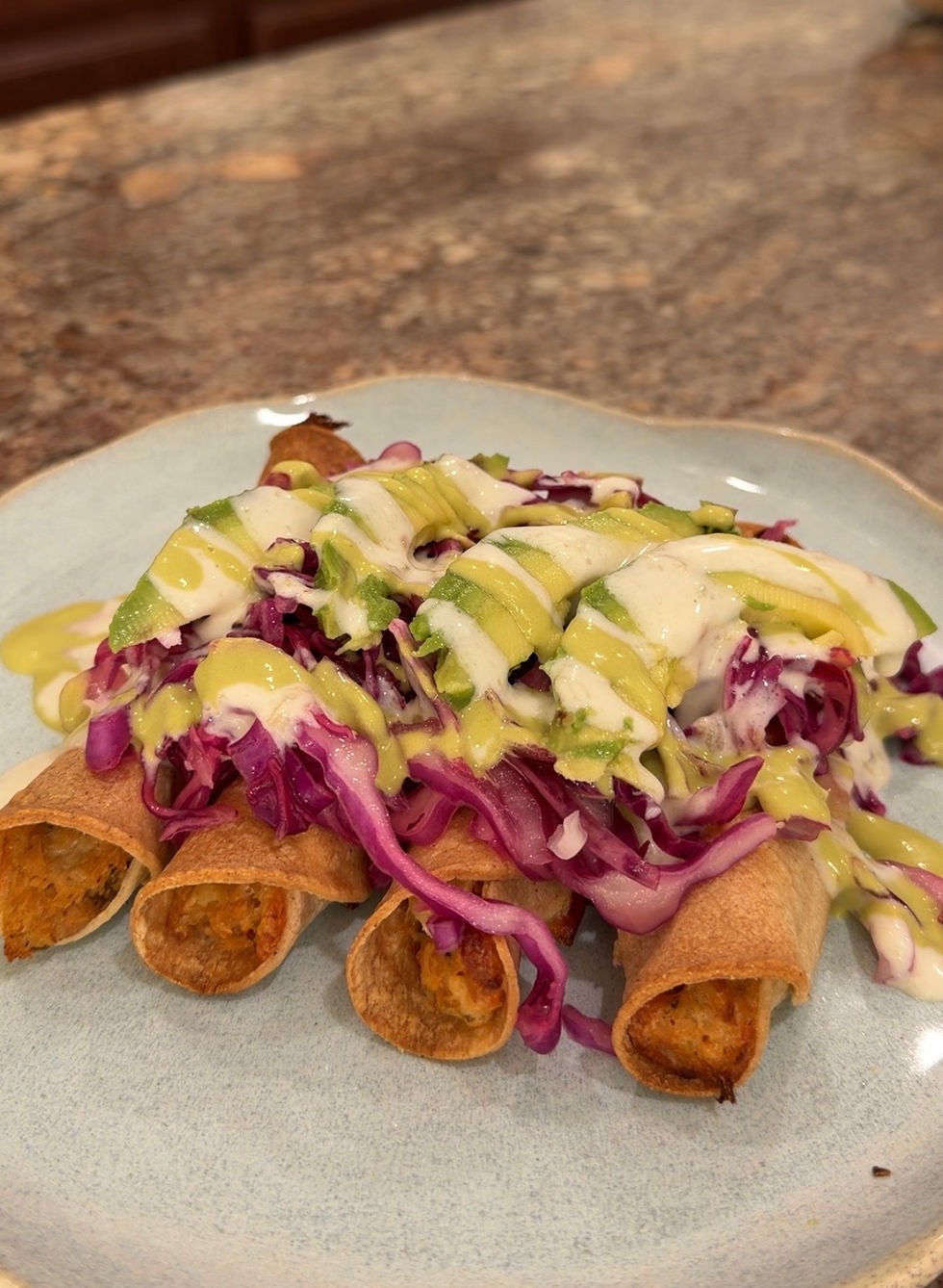Chicken and Potato Baked Flautas