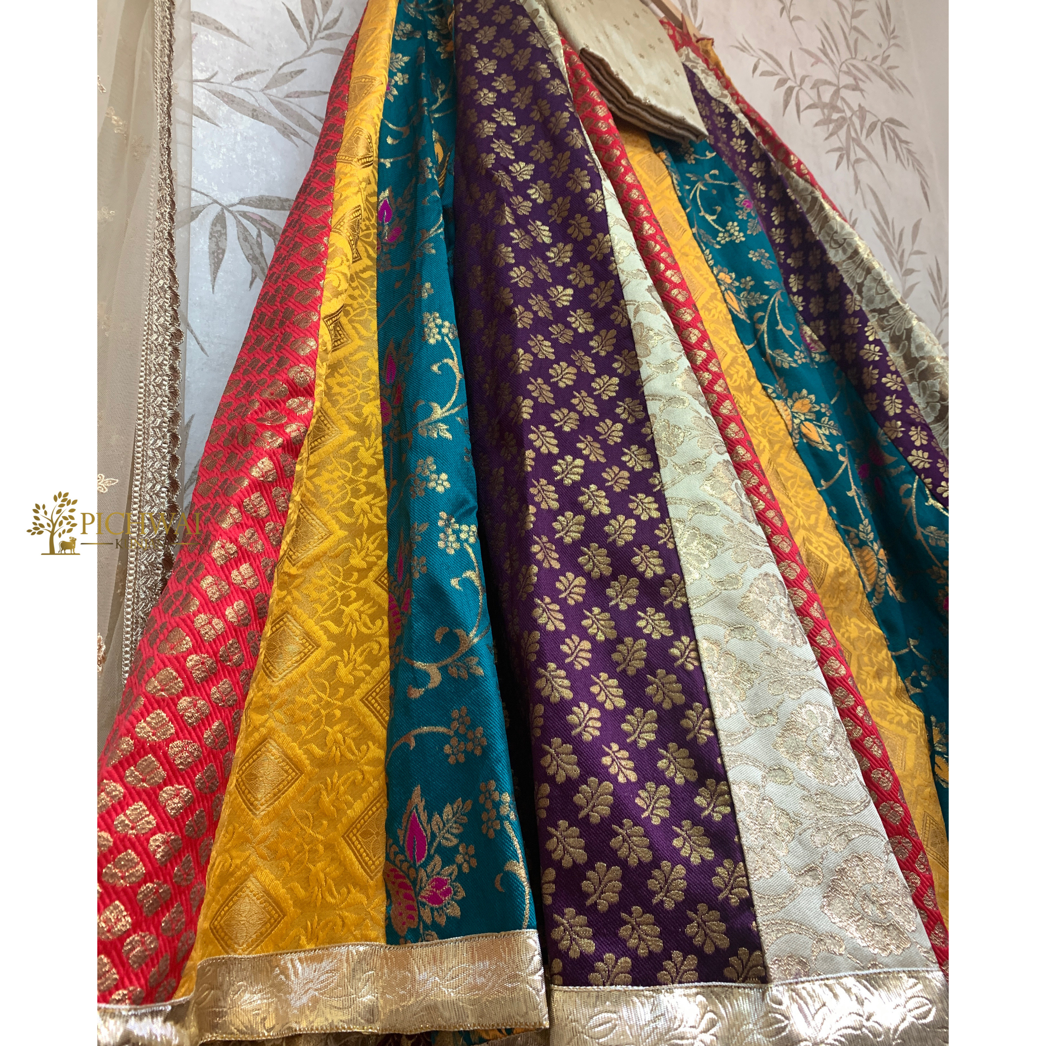 Multi-Coloured Brocade Lehenga