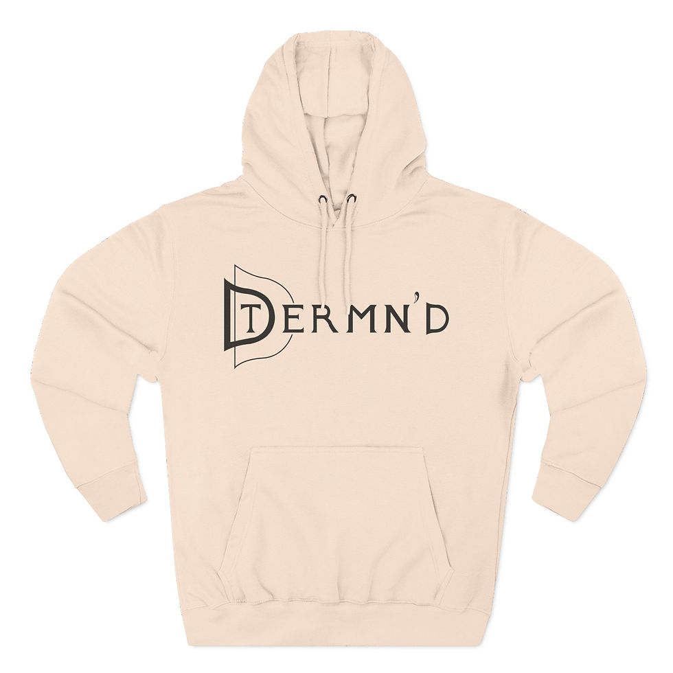 Thumbnail: Unique Three-Panel Fleece Hoodie - "DTERMN'D Like No Other!"