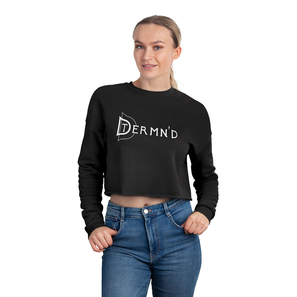 Thumbnail: Trendy Women's Cropped Sweatshirt – 'DTERMN'D' Graphic Tee for Casual Style