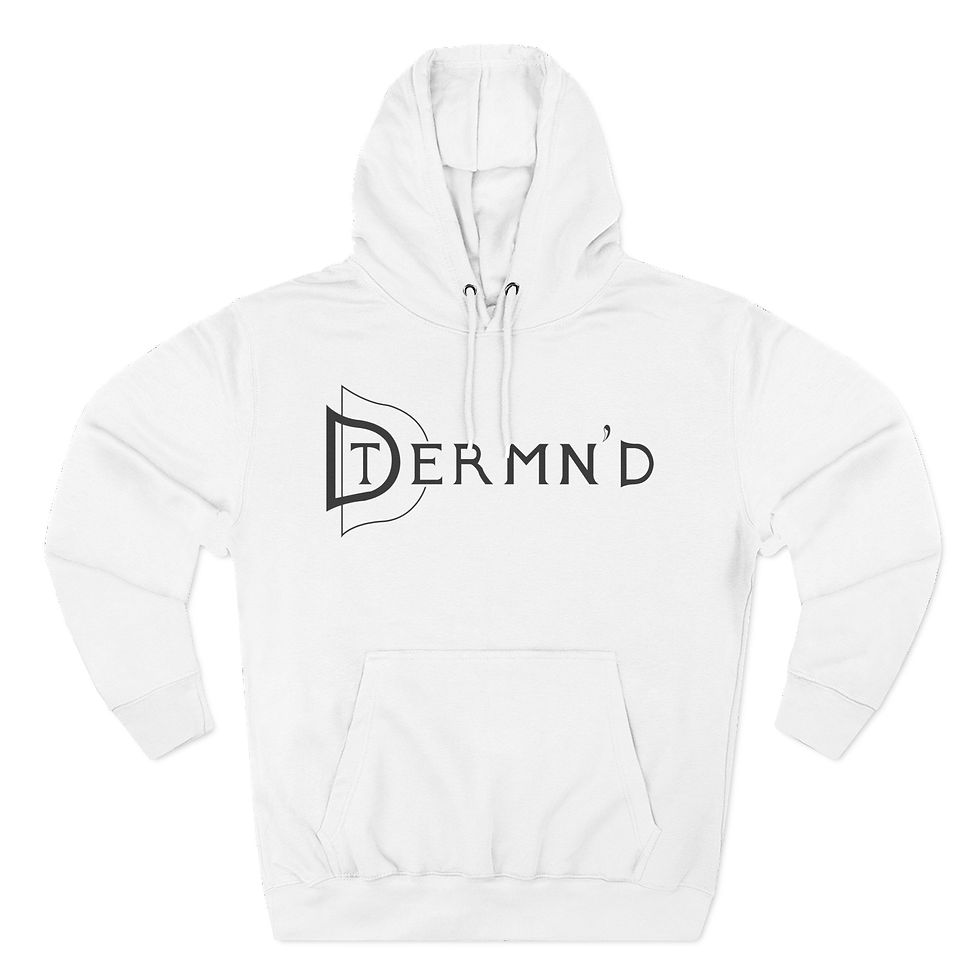 Thumbnail: Unique Three-Panel Fleece Hoodie - "DTERMN'D Like No Other!"