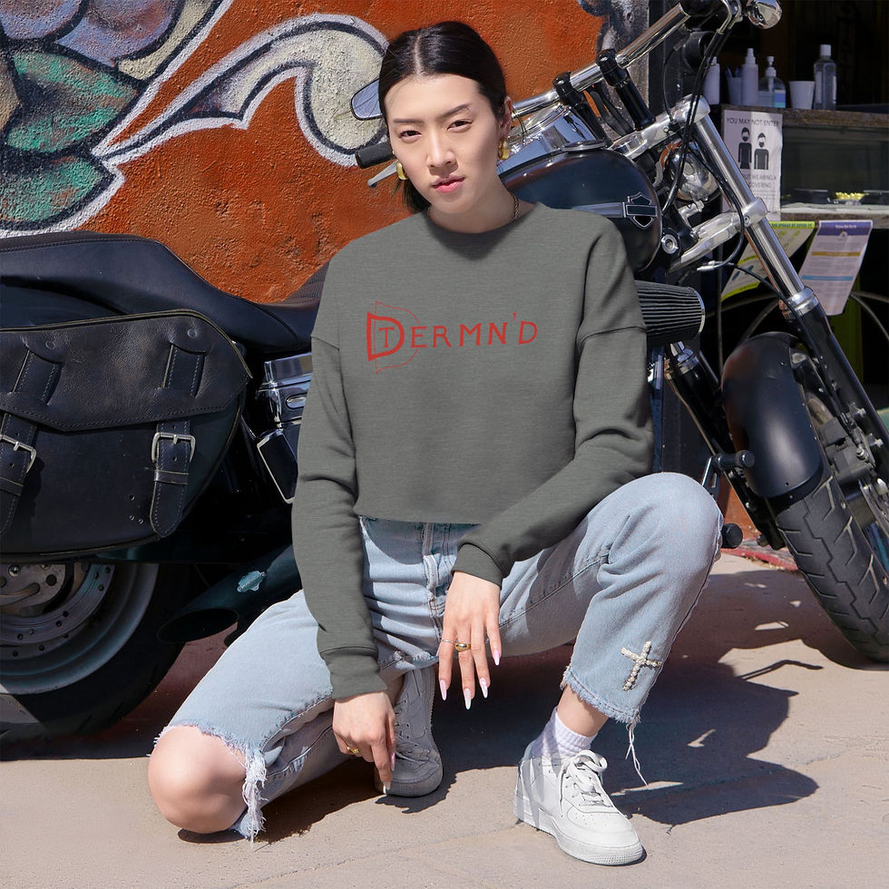 Thumbnail: Red DTERMN'D Women's Cropped Sweatshirt