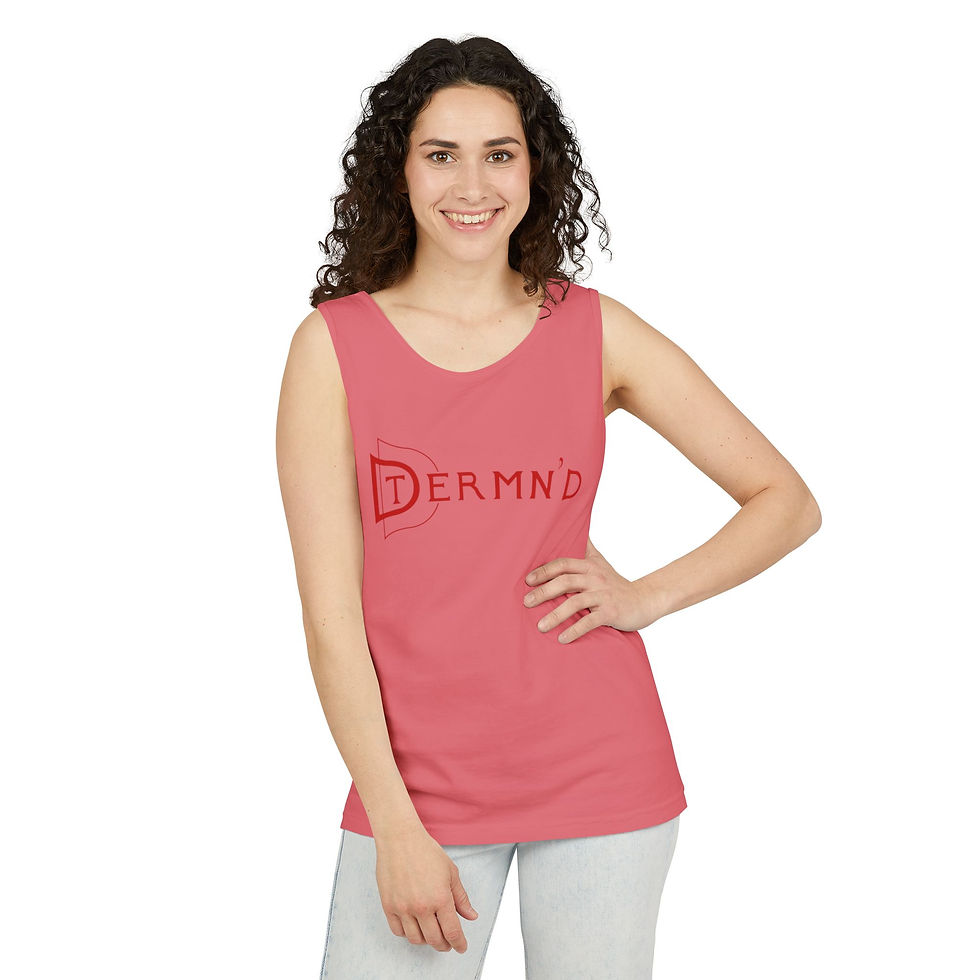Thumbnail: Red Lettering DTERMN'D Tank Top - Unisex