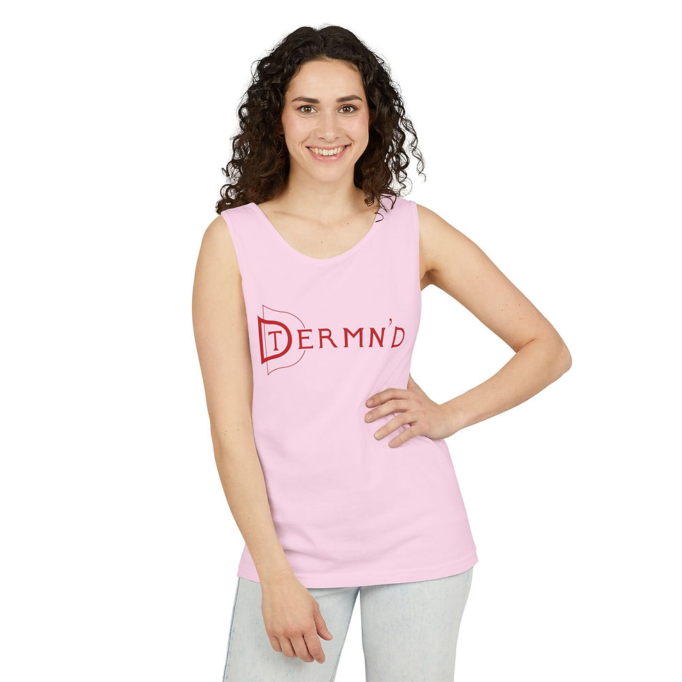 Thumbnail: Red Lettering DTERMN'D Tank Top - Unisex