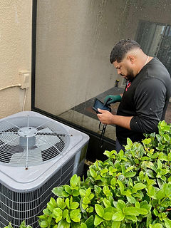 Jason diagnosing an AC unit in Orlando
