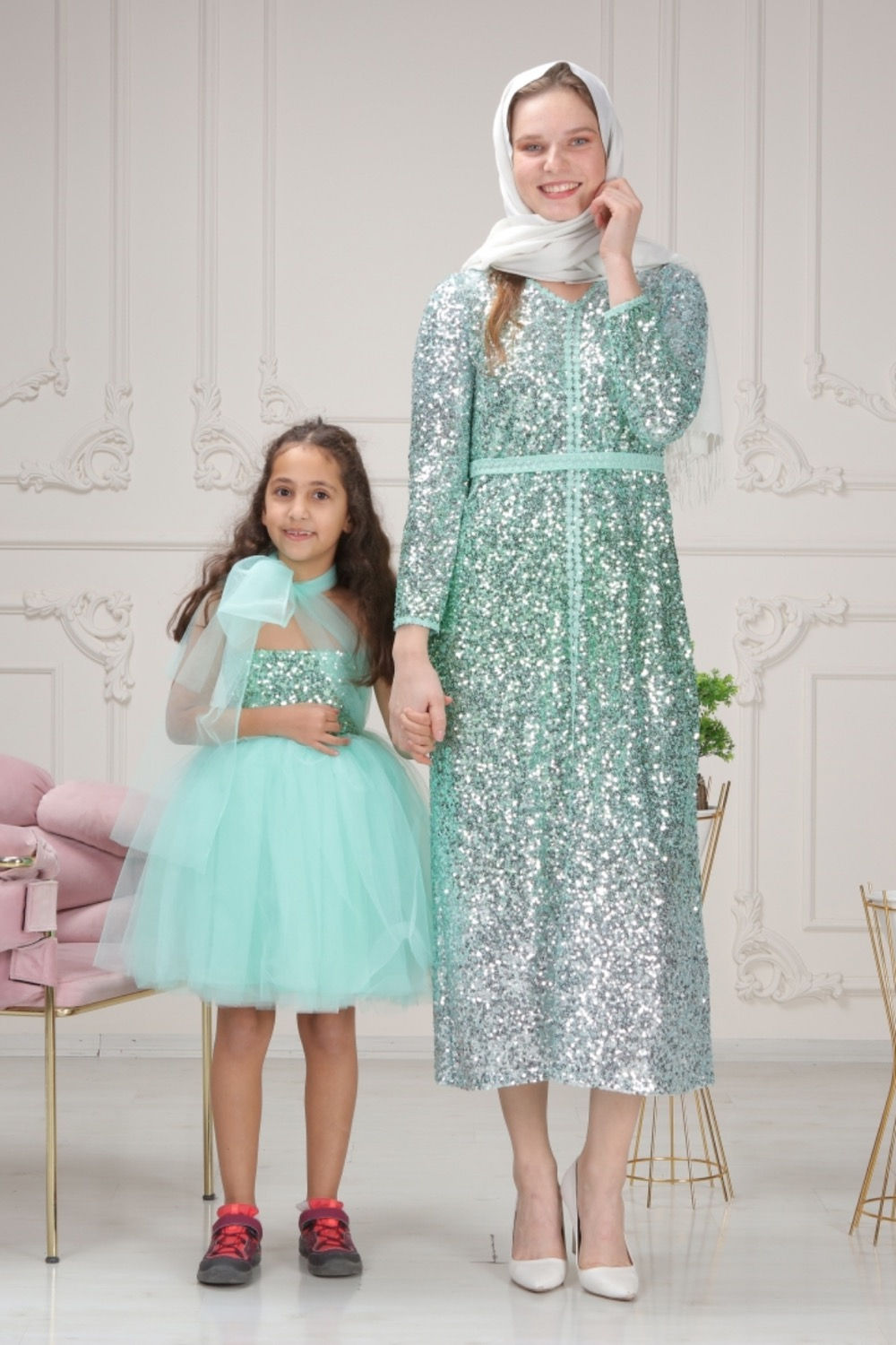 Mini sparkling Caftan for little girls