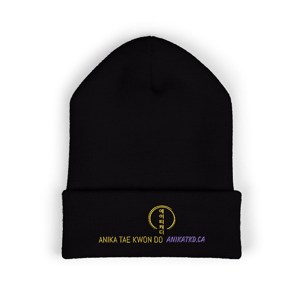 Miniature : Black beanie with 'ANIKA TAE KWON DO' logo