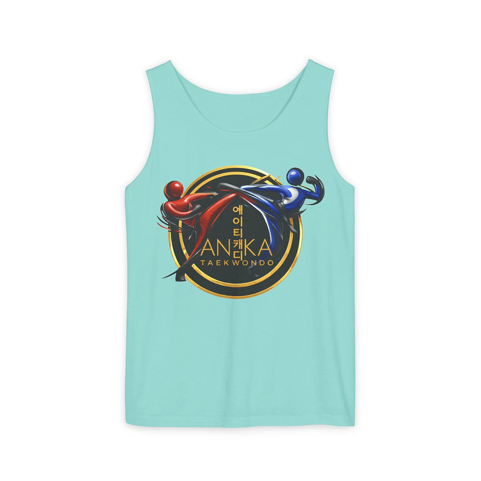 Miniature : Aqua tank top with Anika Taekwondo martial arts logo