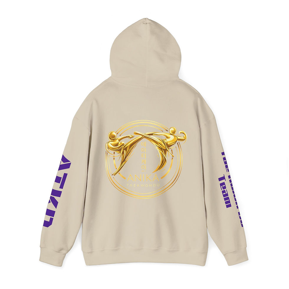 Thumbnail: Beige hoodie with gold martial arts graphic and ATKD