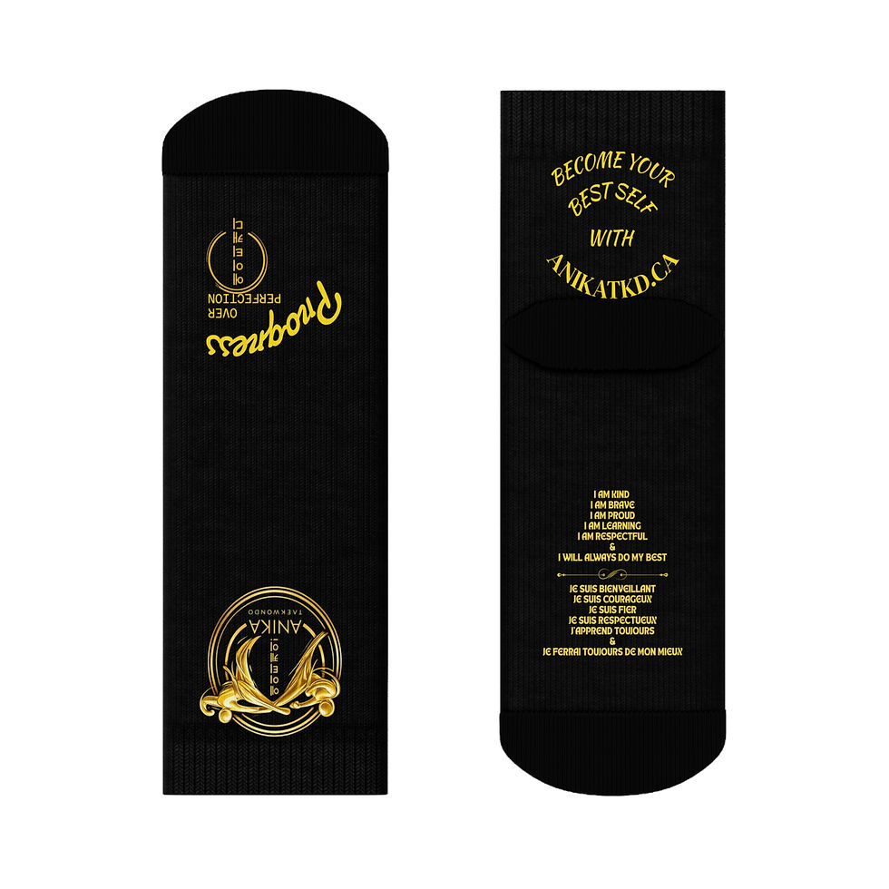 Thumbnail: Black socks with gold 'Progress' design and 'Anik Italia' text