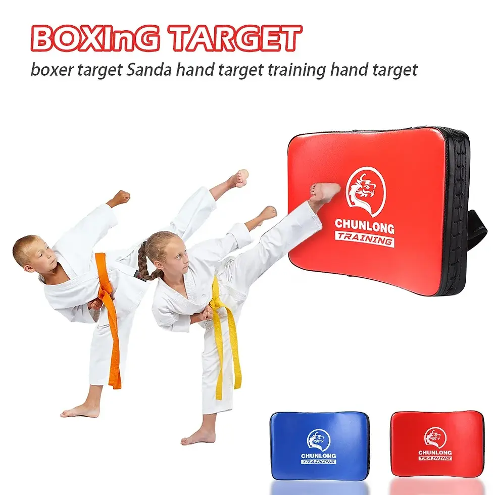 Miniature : Children kicking red BOXING TARGET for martial arts training