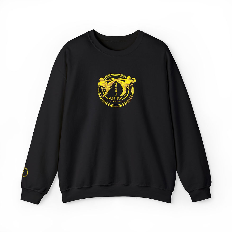 Miniature : Black sweatshirt with gold Anika Taekwondo logo