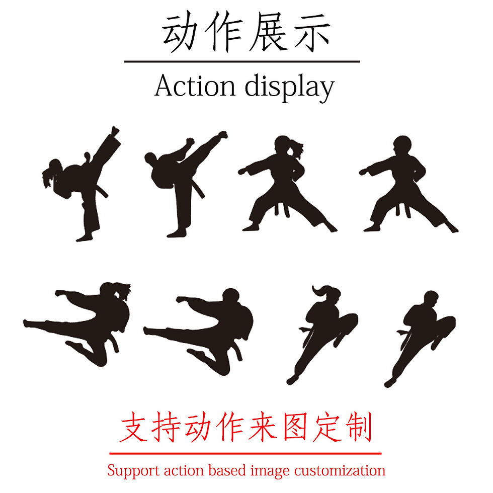 Miniature : Silhouettes of people in martial arts poses, text 'Action display'