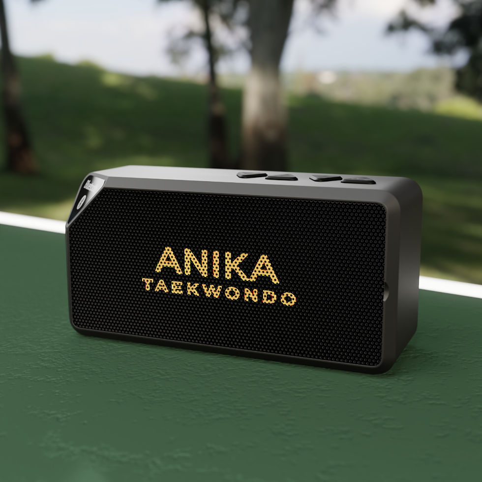 Anika Taekwondo logo on black magnet