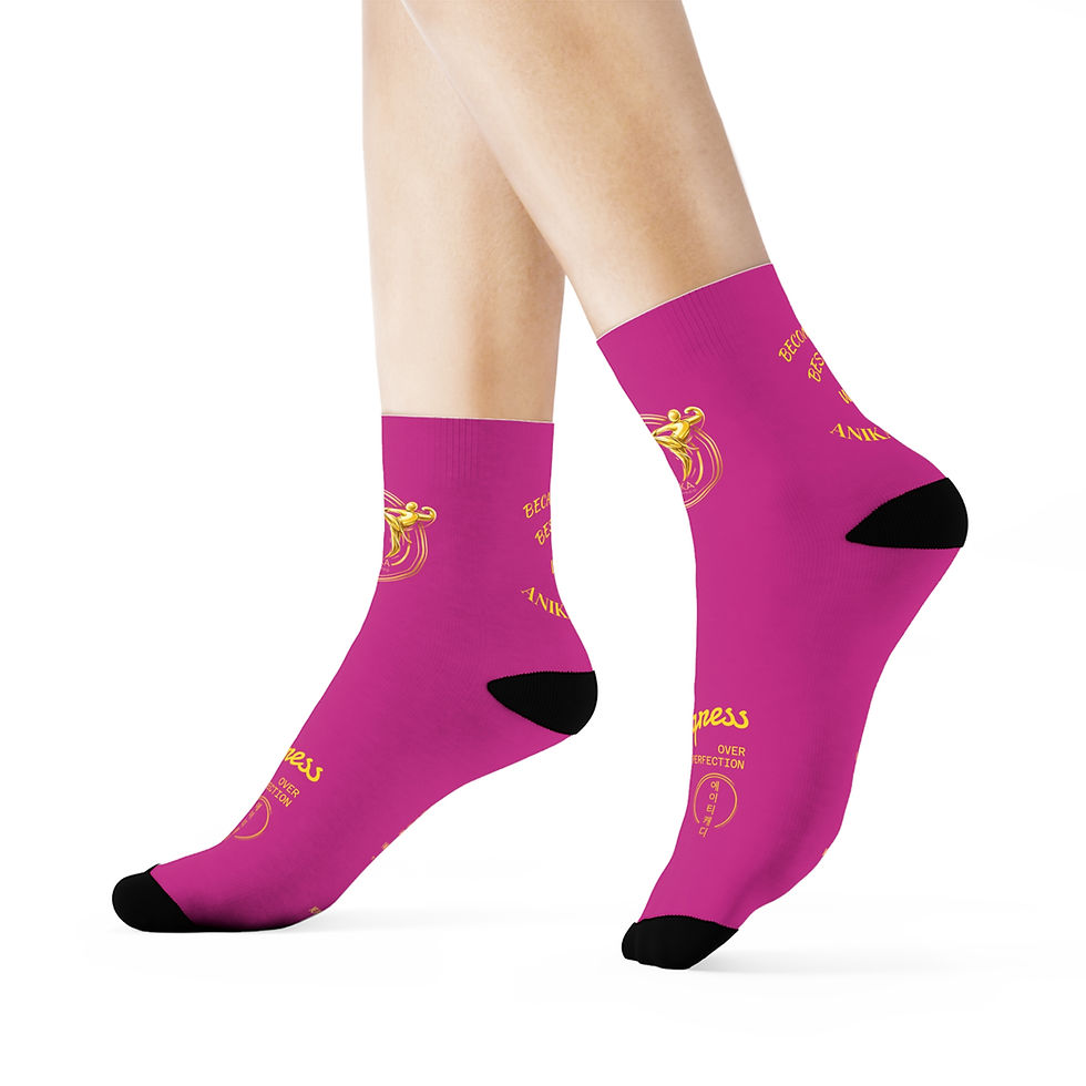 Miniature : Magenta socks with martial arts design