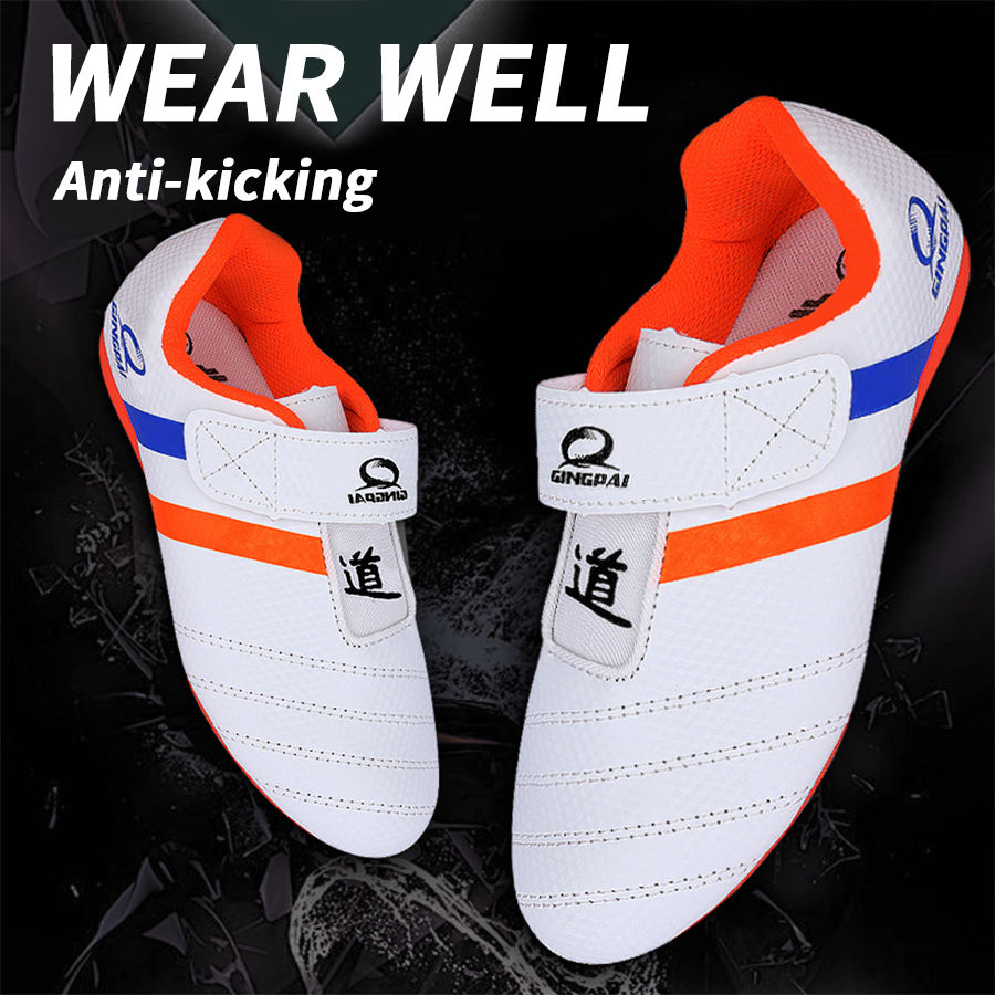 Miniature : White Taekwondo shoes, 'Wear Well Anti-kicking'