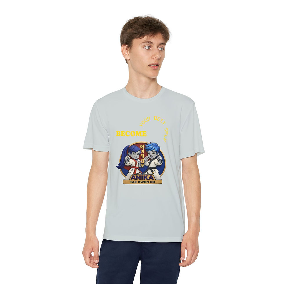 Miniature : Man wearing Anika Tae Kwon Do graphic tee