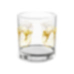 Glass tumbler with gold script design